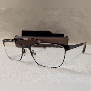 Jones New York Eyeglasses Women's Prescription Dark Brown With Case